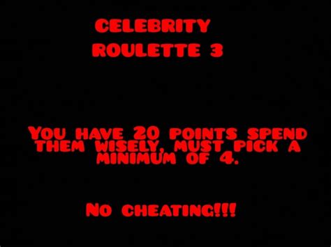 celeb roulet|Celebrity Roulette 3 : r/CelebEconomy